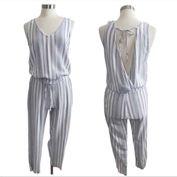 CLOTH & STONE Striped Linen Blend Jumpsuit size S - Picture 1 of 10